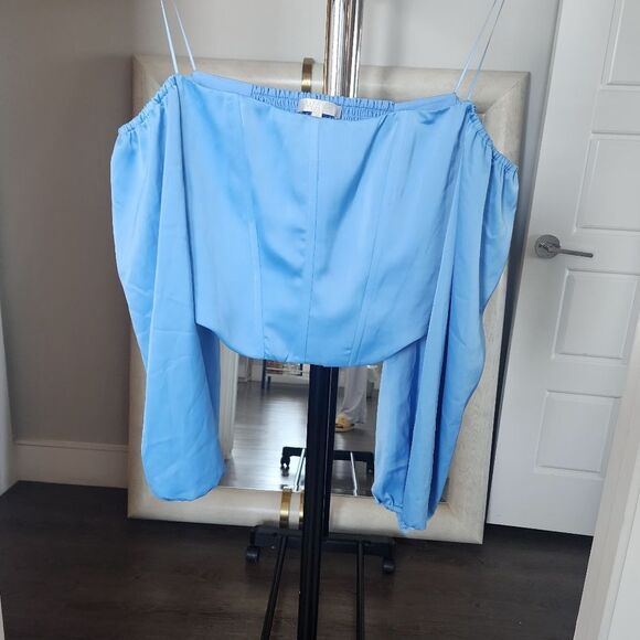 WAYF Corset Long Sleeve Baby Blue Size M - Picture 6 of 9